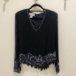 Vintage Laurence Kazar Beaded Top